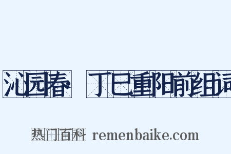 沁园春·丁巳重阳前组词是什么意思的图片